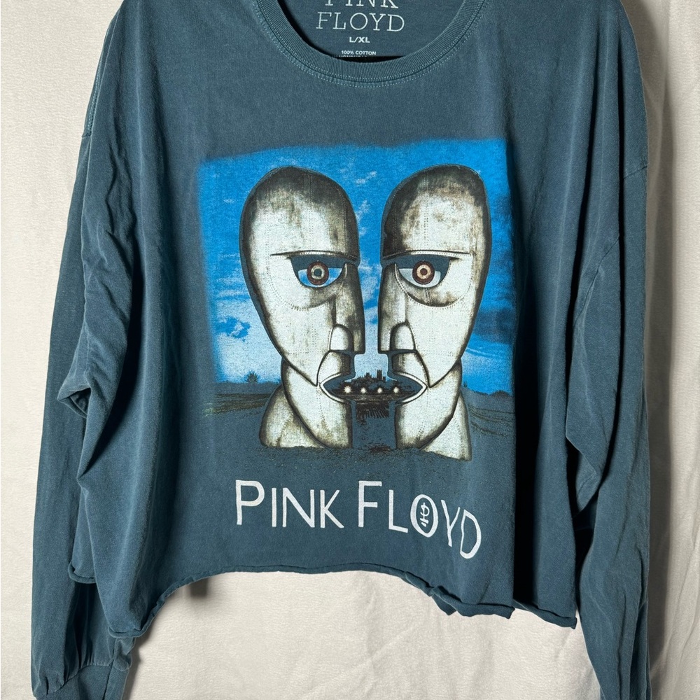 Pink Floyd Blue Graphic Crop Top